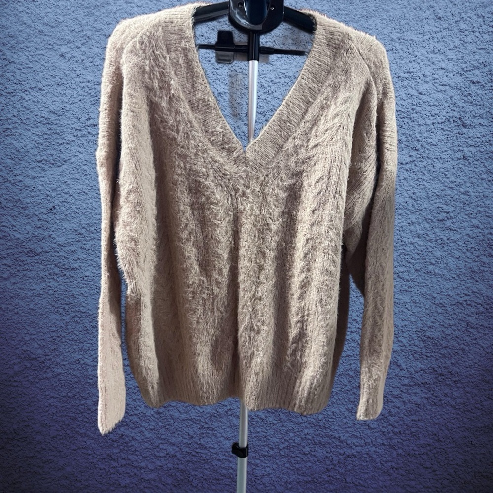 Lucky Brand Soft Beige V-Neck Sweater